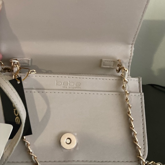 bebe Ivory Quilted Crossbody/Shoulder Bag + Matching Wallet 2-Piece Set NWT - Picture 11 of 11